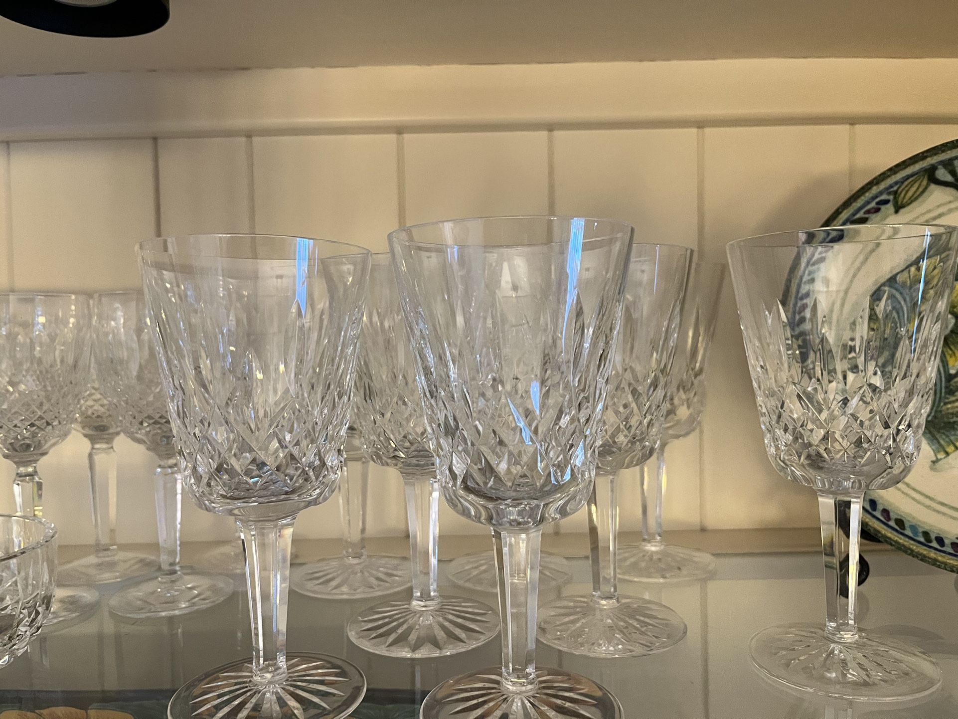 Waterford crystal glassware Lismore , wine, whiskey, cordial, dessert bowl