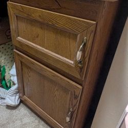 2 Shelve "Ice Box" Wood Cabinet
