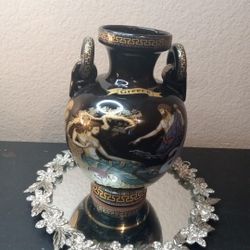 EXQUISITE Dionysus Made in Greece 7" Amphorous Urn Vase

