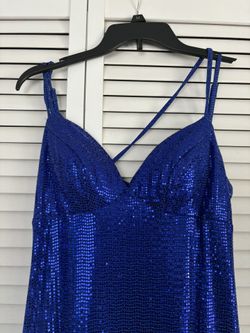 Blue Sequence Prom/formal Dress Size 11/12 Macys (fits Size 5-8 Normal Sizing)