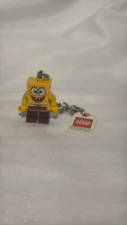 2006 LEGO SpongeBob Squarepants Minifigure Minifig Keychain w/Logo Tile