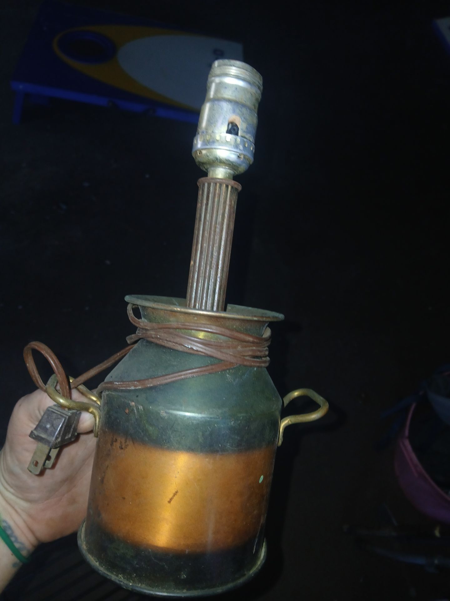 Antique metal lamp