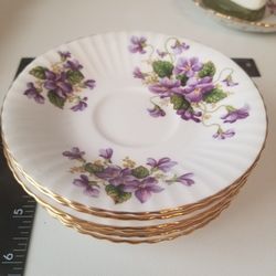 Paragon Set Warrant  VALENTINE  Violet Floral Cup Saucer Plate Tea Vintage
