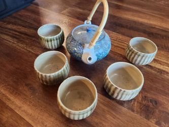Ceramic Tea Set with Teapot and 5 Cups