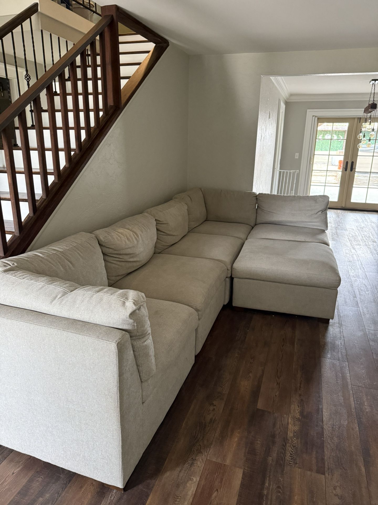 Large Couch With Storage Ottoman & Recliner