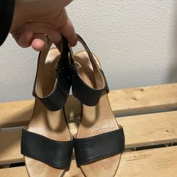 Bueno Ida Wedge Sandal Sz 6.5 Leather