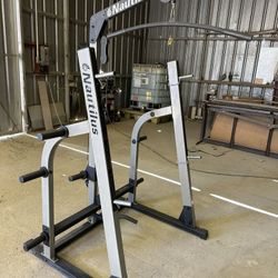 Nautilus Squat rack, Weight Bench, Weights & Bars
