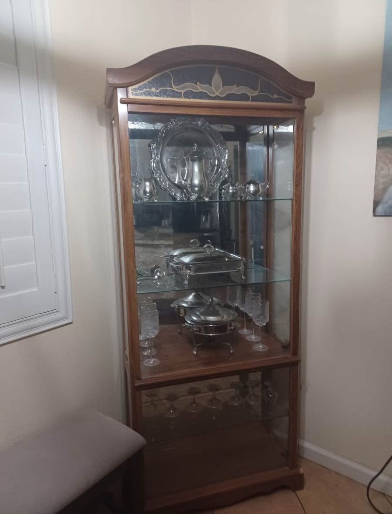China Cabinet With All Silver