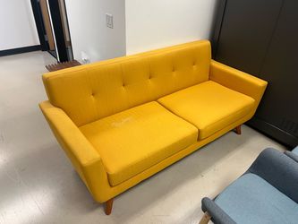 Mustard Yellow Mid-Century Modern Sofa / Couch