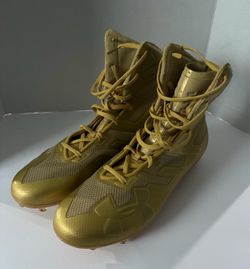 Under Armour Gold High-Top Football Cleats