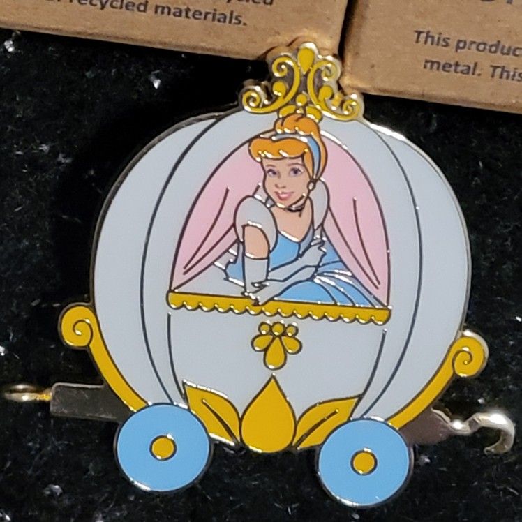 Disney Princess Cinderella Train Car Enamel Metal Pin Blind Box Series
