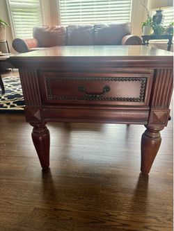 Wood side table