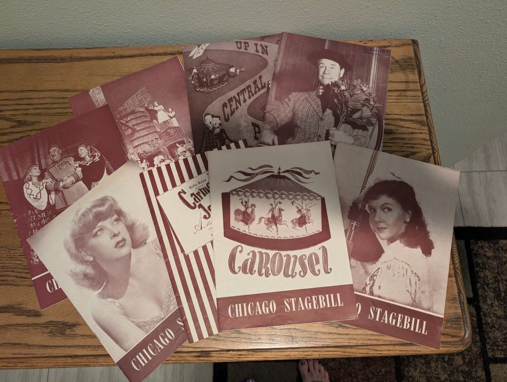 Vintage 1945,46,47 CHICAGO PLAYBILLS with Incredible Advertising.