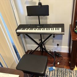 Casio Keyboard-stool, Light, and Stand Included