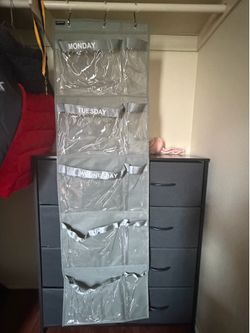 Kids clothes organizer monday through friday