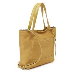 Luckya Brand Don Leather Medium Tote Bag Color Empire Yellow New