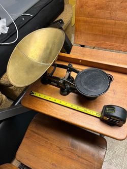 Antique Balance Scale with Brass Pan