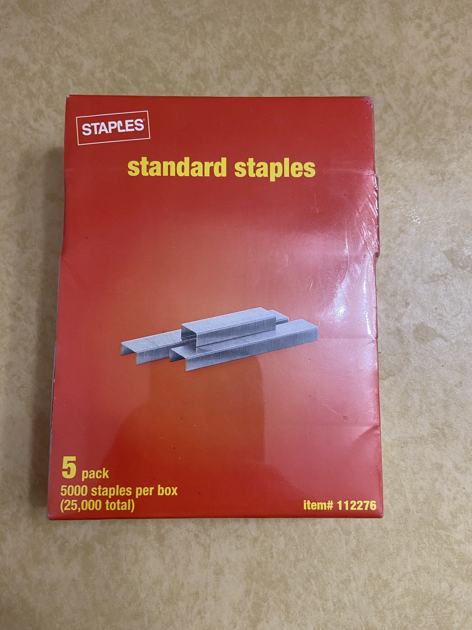 Staples Brand Standard Staples 25000 Count 5 Packs of 5000