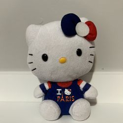 Hello Kitty “I  Love Paris”  Red White & Blue 6" Plush