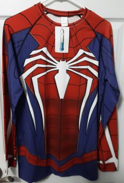 Coolmax Raglan Men's Spiderman Marvel Long Sleeve Shirt L NWT Red/White/Blue 
