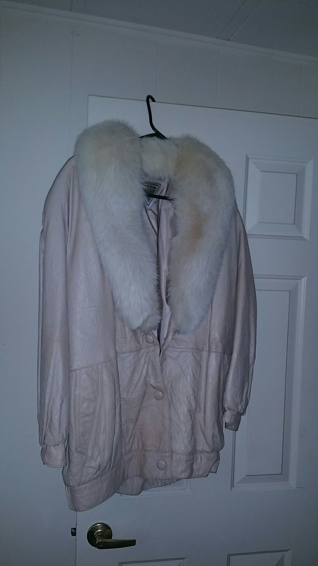 Real leather and fox womens jacket