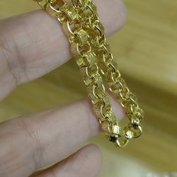 Brand 18k gold plated bracelet copper braided shaped hip hop 