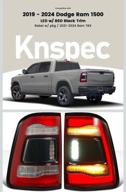 LED Tail Lights For 2019-2024 Dodge RAM 1500 Left Driver