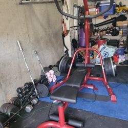 Home Gym With Weights And All Attachments 