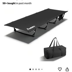 Anbte Ultralight Folding Camping Cot, Comfortable Portable Camping Cot Supports 275 lbs with Storage