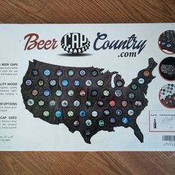 Free Beer Bottle Cap Wood Map 