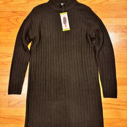 NWT Hilary Radley Ribbed Mock Neck Sweater Dress - Black (Size S)