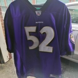 RAY LEWIS NFL FOOTBALL JERSEY I HAVE A RAY LEWIS NFL AUTHENTIC FOOTBALL JERSEY EVERYTHING IS STITCHED IN SIZE EXTRA LARGE AND