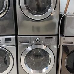 LG Washer And Electric Dryer Stainless Steel  Set For $720