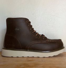 New Lugz Boots Sz10 Black Walnut 6" Moc Steel Toe