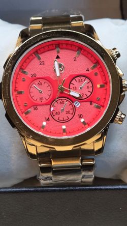 Brandnew Aj 50mm Red and gold Stainless Steel watch.