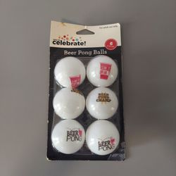 Beer Pong Balls 6 Pieces Way To Celebrate NEW SEALED