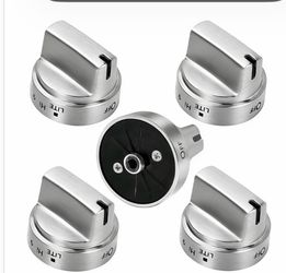 Stainless Steel WB03X24818 Gas Stove Knobs Replacement For GE Range Stove, Compatible With GE Adora JGB6, JGB7, JGB8, JGBS Series, Replace AP, 