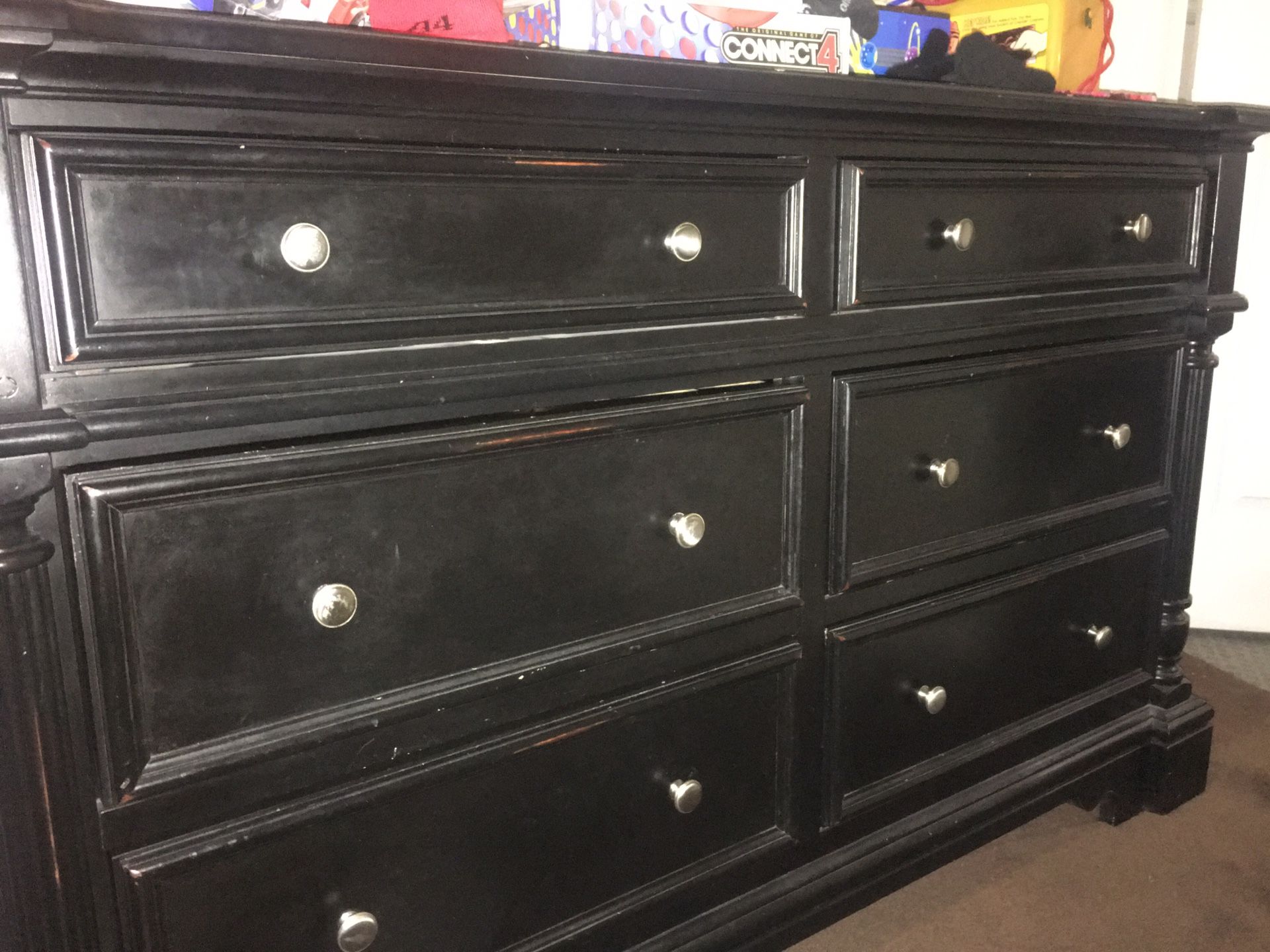 Black dresser and armoire