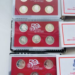 (3) United States Mint 2004 Silver Quarters Proof Sets