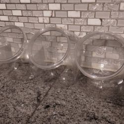 3 Large Acrylic Candy Jars