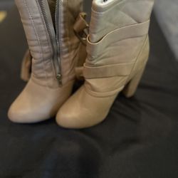  Beautiful Taupe Color Boots - Size 8 