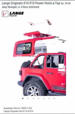 $325 Power Hoist-a-Top for 18-26 Jeep Wrangler JL 4-Door Unlimited