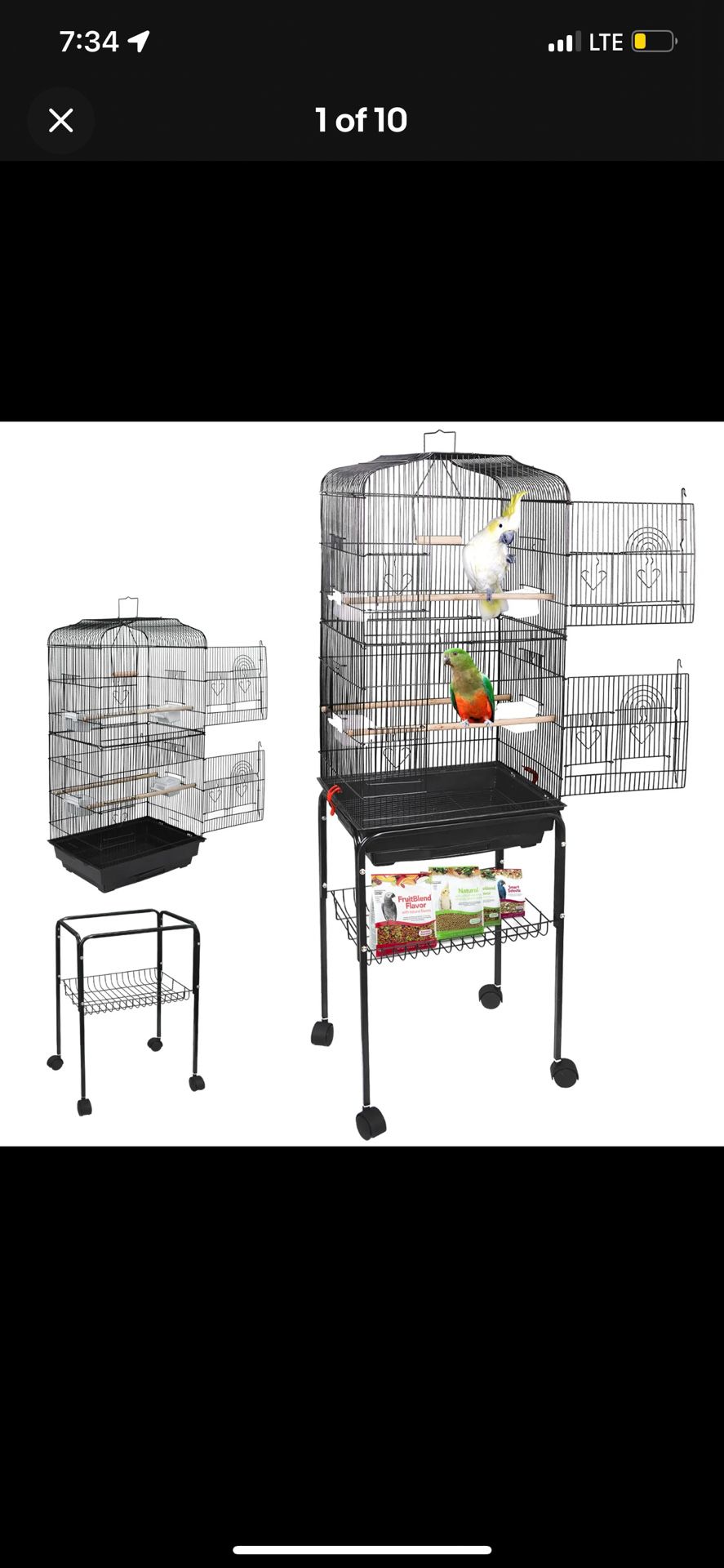 59” Rolling Bird Cage 