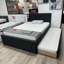 Full Bed with Trundle, Bed Frame, Bedroom, Platform Bed, Kids Room