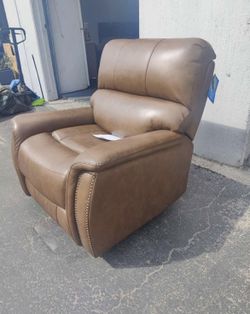Barcalounger Presley Leather Power Rocker Recliner with Power Headrest