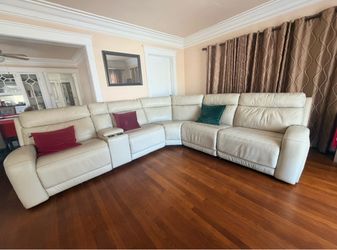 3-Piece Reclining Sectional Sofa – Cream/Beige
