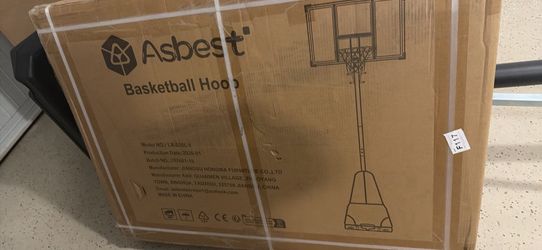 Asbest Adjustable Basketball Hoop Outdoor 10FT with 44/48 Inch Backboard, Portable Basketball Hoops & Goals Outdoor with Stepless Crank, for Youth Adu