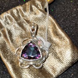 New Large Trillion Mystic Topaz Pendant 