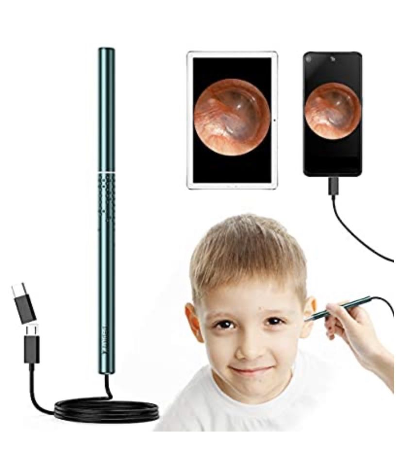 Earwax Remover Kit, Ear Camera Endoscope 1080P HD with 6 LED Lights for Kids Adults, Ear Scope with Ear Wax Cleaner for Android Mac Windows, with 5 R