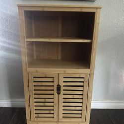 Purbambo Bamboo Storage Cabinet with 2 Doors and 2 Tier Shelves